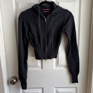 Edikted Dark Gray Zip-Up Hoodie